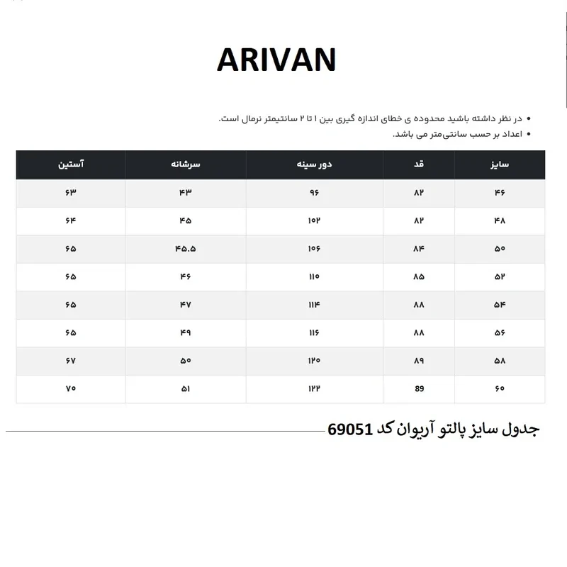 پالتو مردانه آریوان مدل 69051